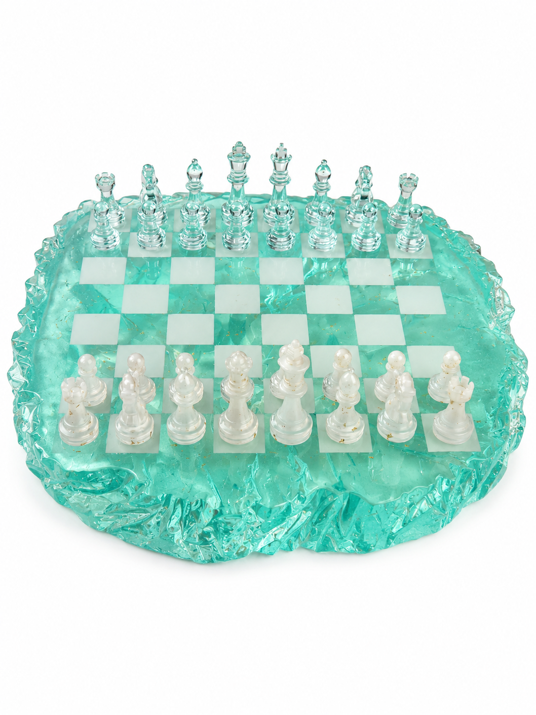 Jeu d'échecs Iceberg en résine époxy