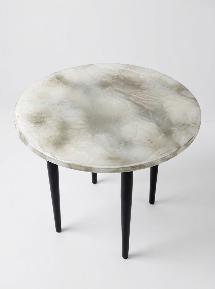 Table Lune en résine époxy